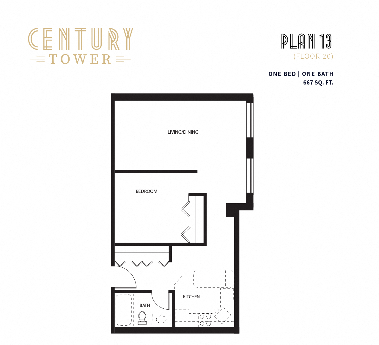 1 Bedroom Floor Plan